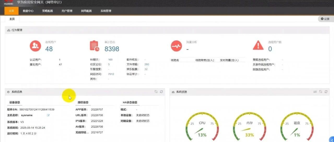 华为ASG系列的网络行为管理设备功能介绍